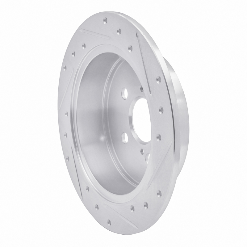 Pontiac Vibe Brake Rotor (1) - Rear Left - R1 Concepts - Drilled & Slotted - Silver - `00-`10